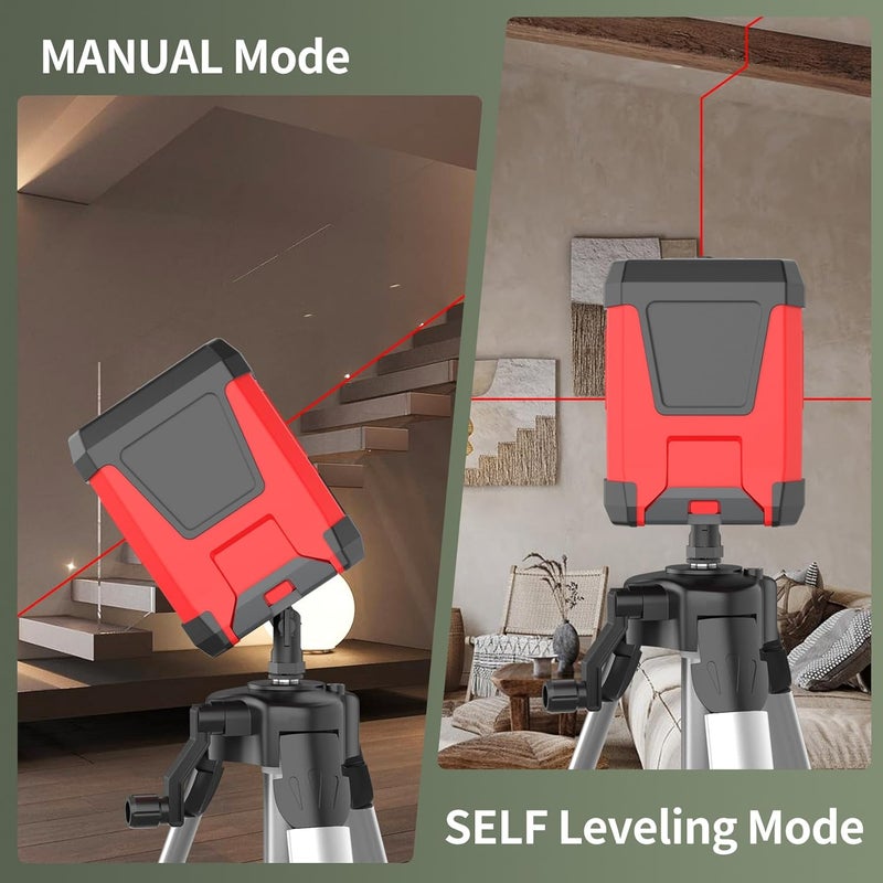Ereoin Laser Level Self-leveling Red Cross laser tool with vertical and horizontal lines,360 degree rotation self-leveling mode&IP54 waterproof for Picture Hanging Indoor & Outdoor - Image 2
